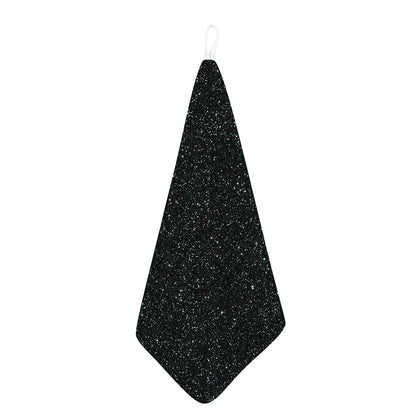 Black (NOT Real) Glitter Print Hand Towel