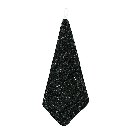 Black (NOT Real) Glitter Print Hand Towel