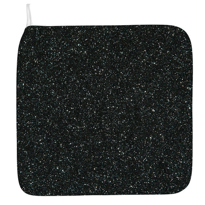 Black (NOT Real) Glitter Print Hand Towel