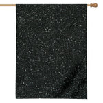 Black (NOT Real) Glitter Print House Flag