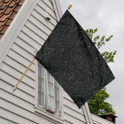 Black (NOT Real) Glitter Print House Flag