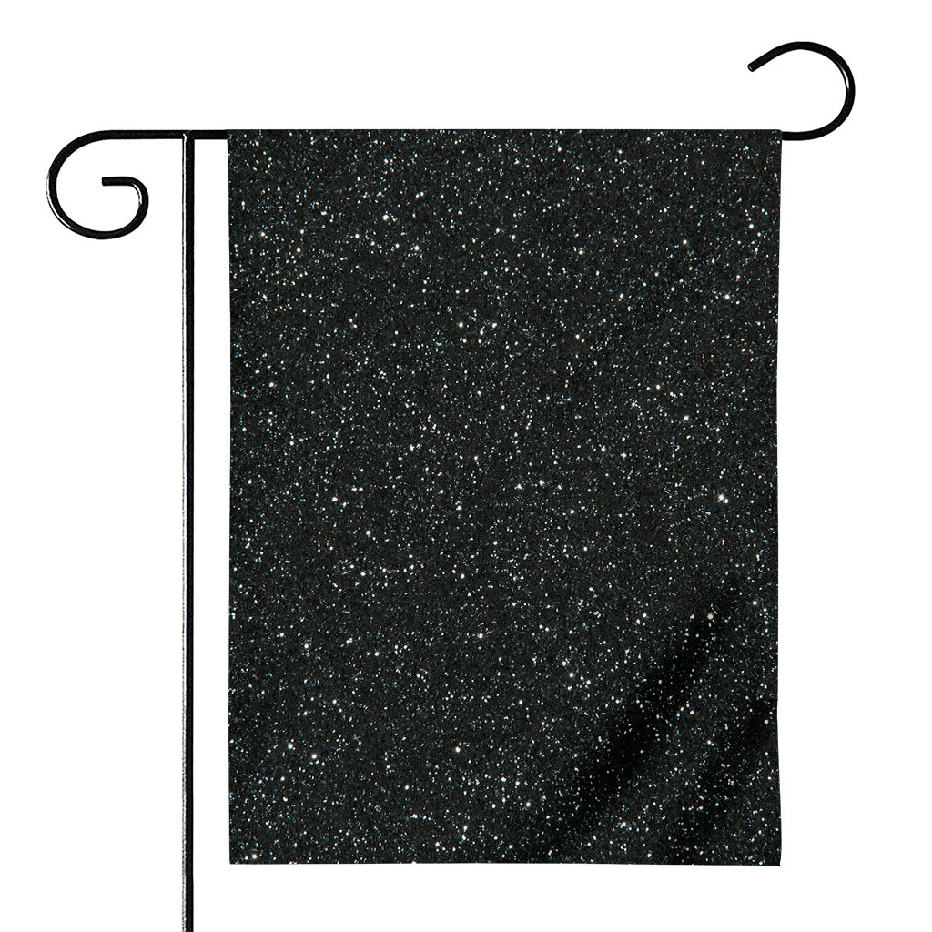 Black (NOT Real) Glitter Print House Flag