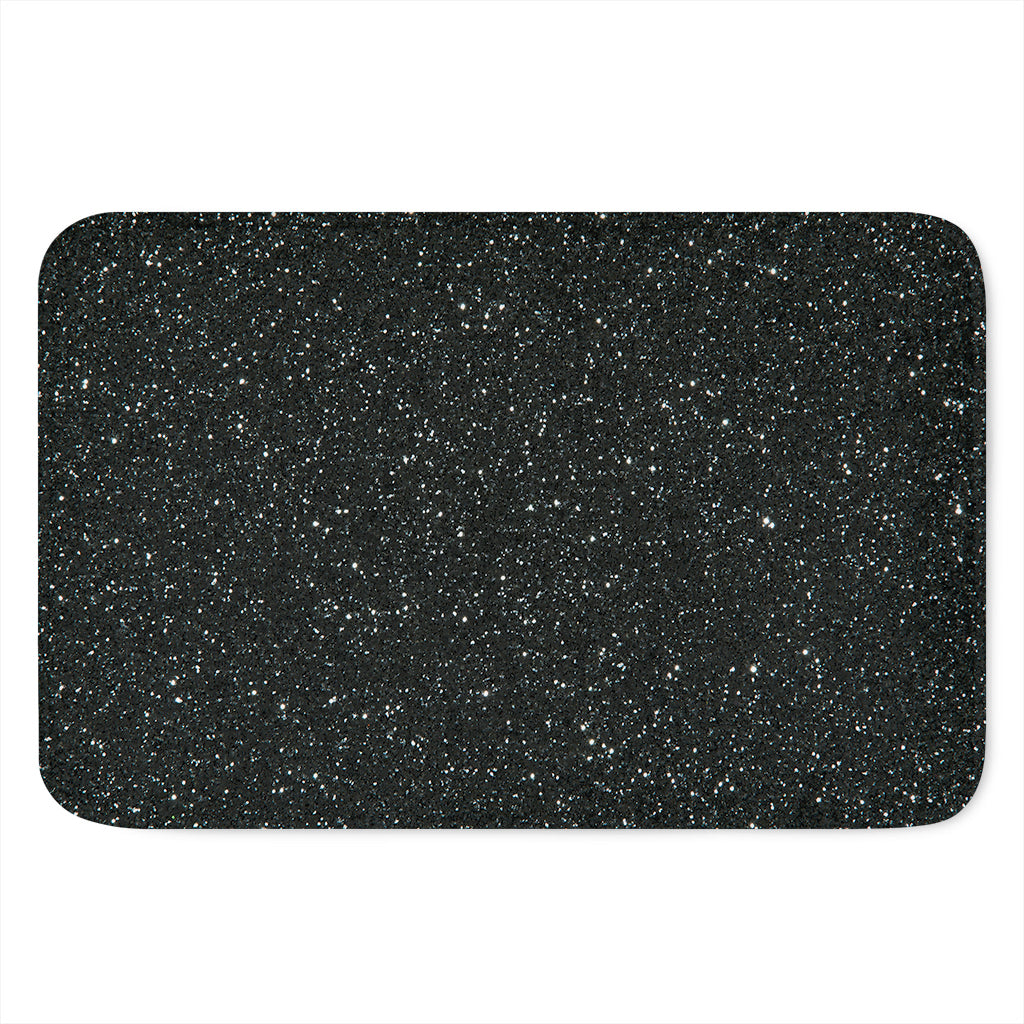 Black (NOT Real) Glitter Print Indoor Door Mat