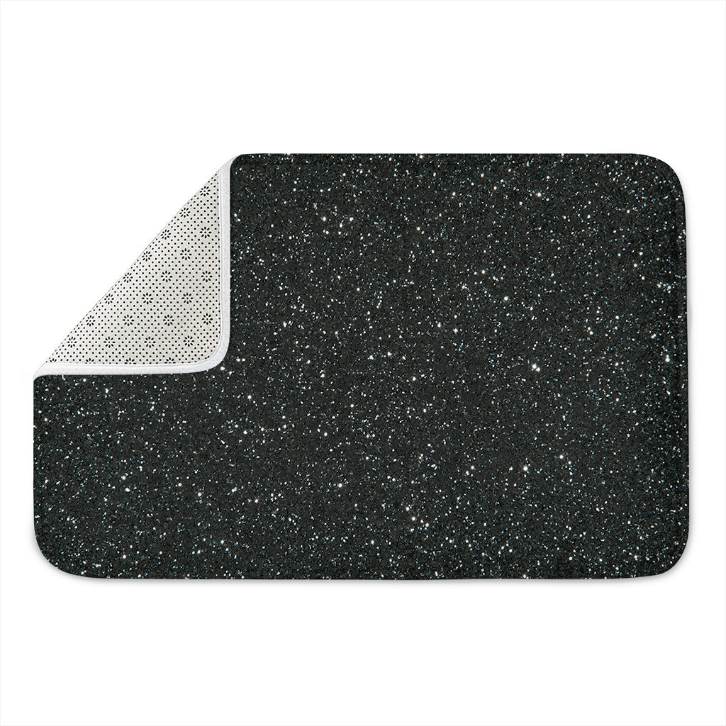 Black (NOT Real) Glitter Print Indoor Door Mat
