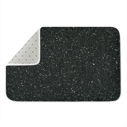 Black (NOT Real) Glitter Print Indoor Door Mat