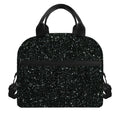 Black (NOT Real) Glitter Print Insulated Lunch Bag
