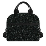 Black (NOT Real) Glitter Print Insulated Lunch Bag