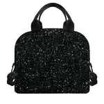 Black (NOT Real) Glitter Print Insulated Lunch Bag
