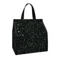 Black (NOT Real) Glitter Print Insulated Lunch Tote