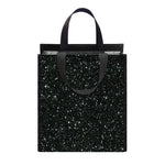 Black (NOT Real) Glitter Print Insulated Lunch Tote