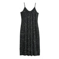 Black (NOT Real) Glitter Print Jersey Midi Cami Dress