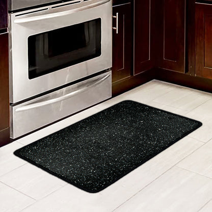 Black (NOT Real) Glitter Print Kitchen Mat