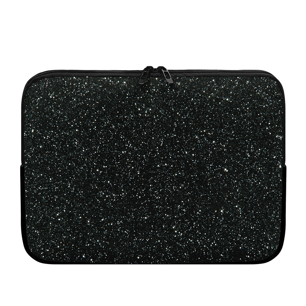 Black (NOT Real) Glitter Print Laptop Sleeve
