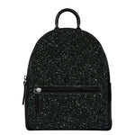 Black (NOT Real) Glitter Print Leather Backpack
