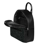 Black (NOT Real) Glitter Print Leather Backpack