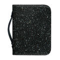 Black (NOT Real) Glitter Print Leather Bible Cover