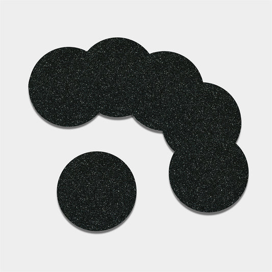 Black (NOT Real) Glitter Print Leather Coaster Set