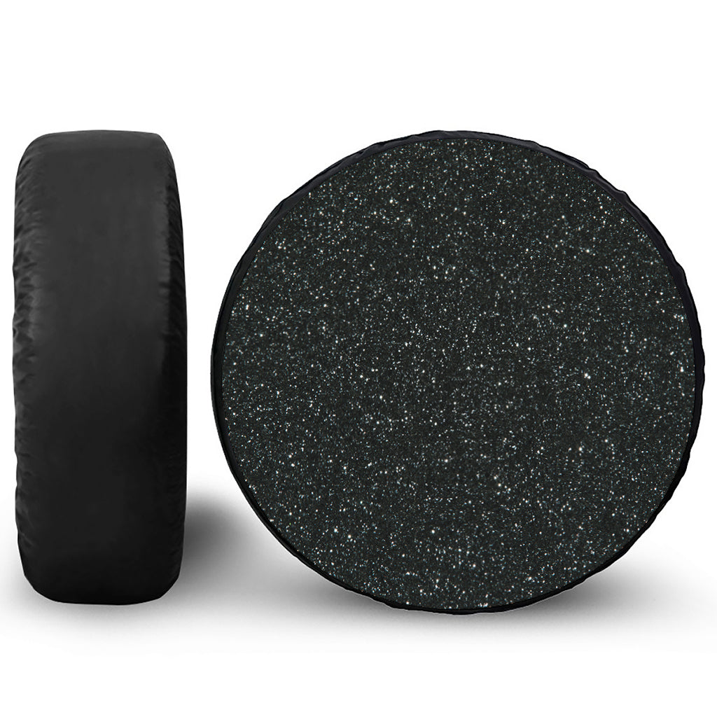 Black (NOT Real) Glitter Print Leather Spare Tire Cover
