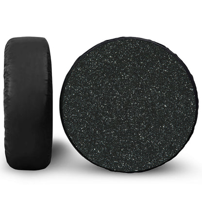 Black (NOT Real) Glitter Print Leather Spare Tire Cover
