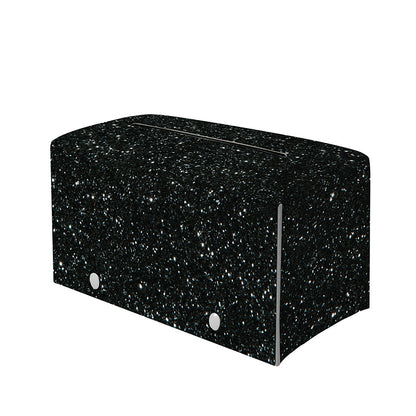 Black (NOT Real) Glitter Print Leather Tissue Box Cover