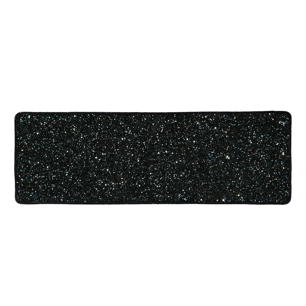 Black (NOT Real) Glitter Print Long Kitchen Mat