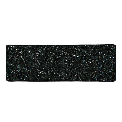 Black (NOT Real) Glitter Print Long Kitchen Mat