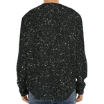 Black (NOT Real) Glitter Print Long Sleeve Baseball Jersey