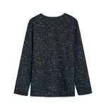 Black (NOT Real) Glitter Print Long Sleeve Short Coat