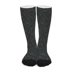 Black (NOT Real) Glitter Print Long Socks