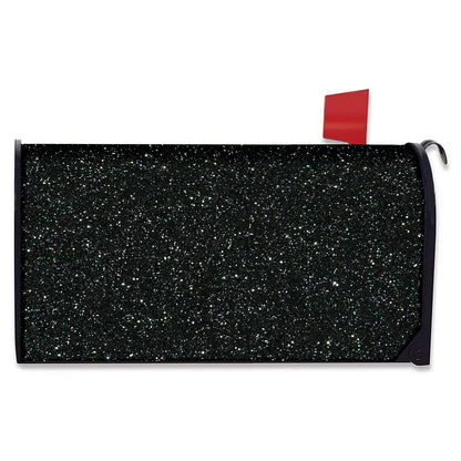 Black (NOT Real) Glitter Print Mailbox Cover