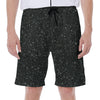 Black (NOT Real) Glitter Print Men's Beach Shorts