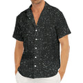 Black (NOT Real) Glitter Print Men's Deep V-Neck Shirt