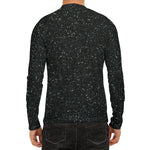 Black (NOT Real) Glitter Print Men's Long Sleeve Rash Guard