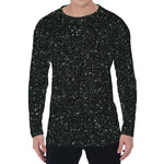 Black (NOT Real) Glitter Print Men's Long Sleeve T-Shirt
