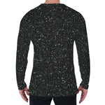 Black (NOT Real) Glitter Print Men's Long Sleeve T-Shirt