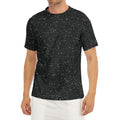 Black (NOT Real) Glitter Print Men's Short Sleeve Rash Guard