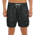 Black (NOT Real) Glitter Print Men's Split Running Shorts