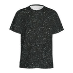 Black (NOT Real) Glitter Print Men's Sports T-Shirt