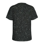 Black (NOT Real) Glitter Print Men's Sports T-Shirt