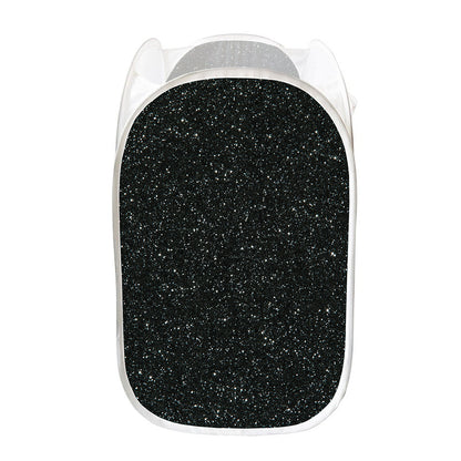 Black (NOT Real) Glitter Print Mesh Laundry Hamper