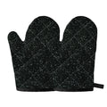 Black (NOT Real) Glitter Print Oven Mitts