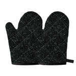 Black (NOT Real) Glitter Print Oven Mitts