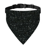 Black (NOT Real) Glitter Print Over The Collar Dog Bandana