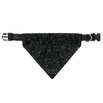 Black (NOT Real) Glitter Print Over The Collar Dog Bandana