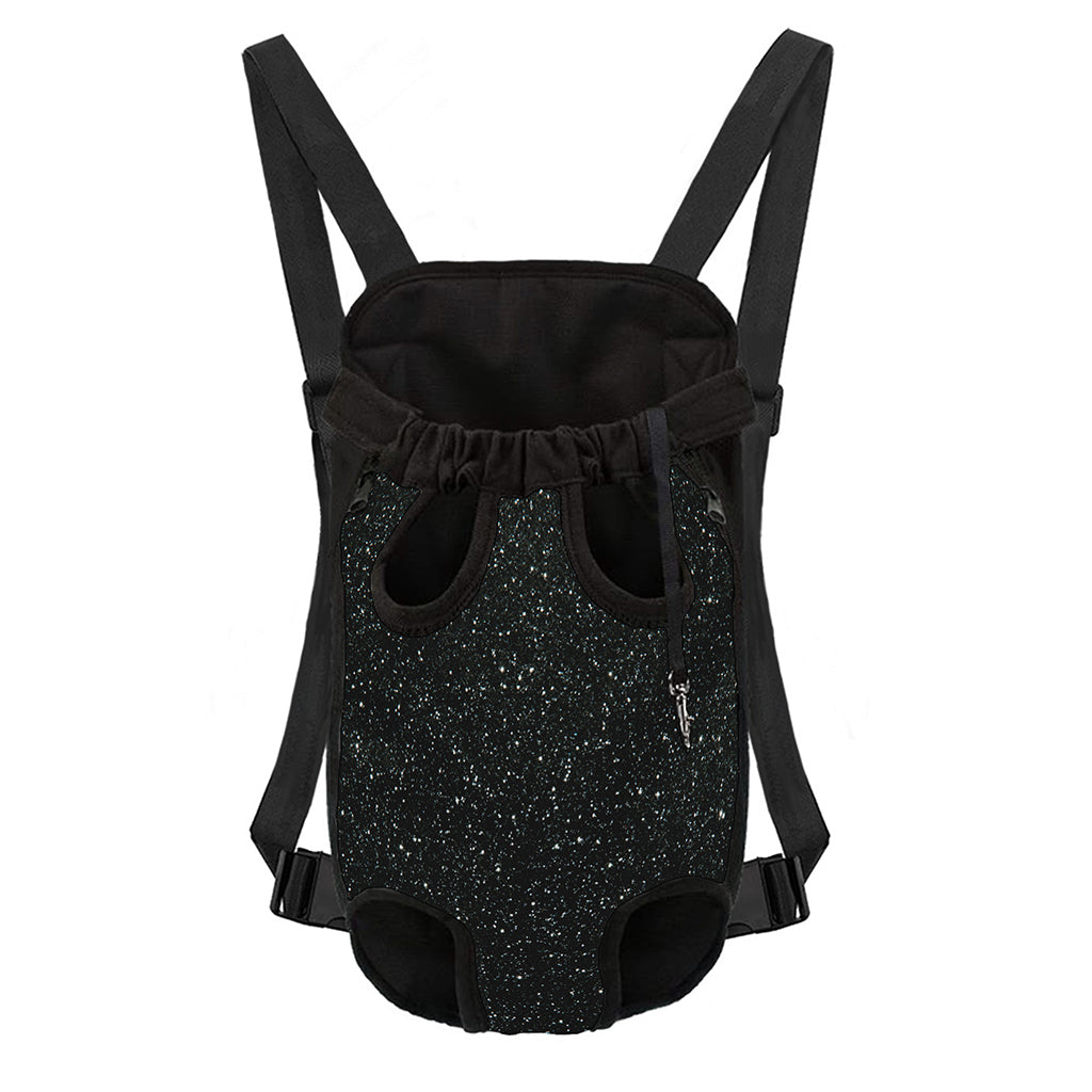 Black (NOT Real) Glitter Print Pet Carrier Backpack