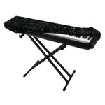 Black (NOT Real) Glitter Print Piano Keyboard Cover