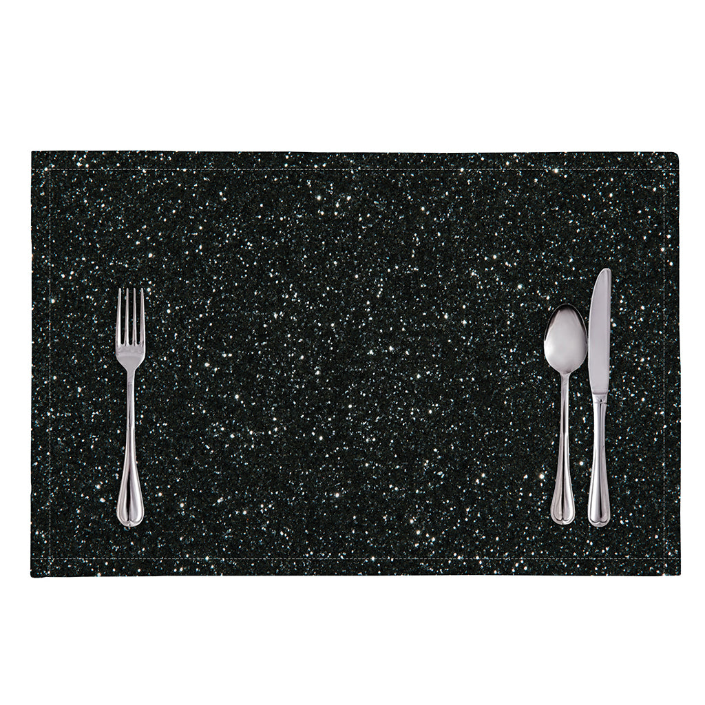 Black (NOT Real) Glitter Print Placemat