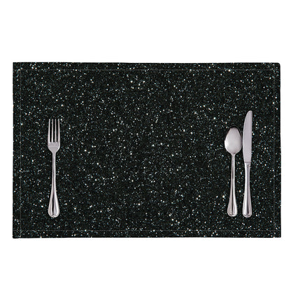 Black (NOT Real) Glitter Print Placemat
