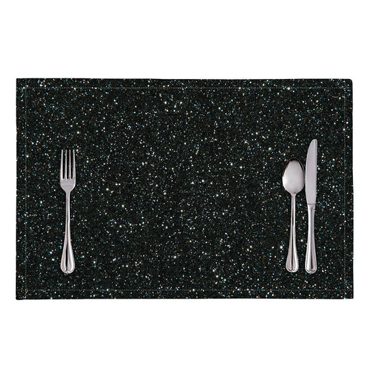 Black (NOT Real) Glitter Print Placemat