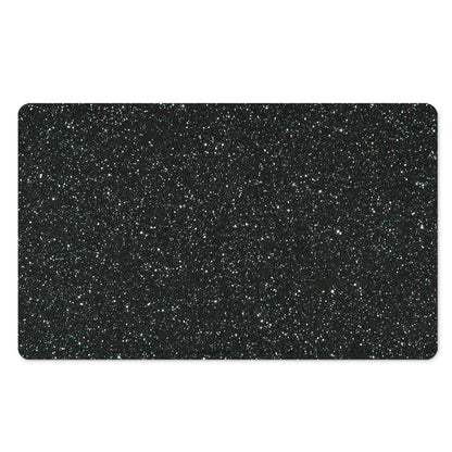 Black (NOT Real) Glitter Print Polyester Doormat